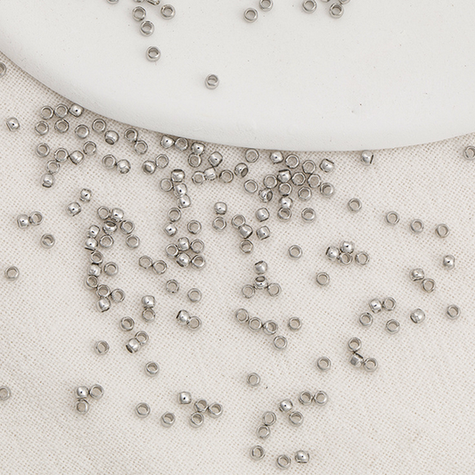100pcs 3mm Brass Position Beads(can be clamped flat) Platinum Plated - CMDZ-08