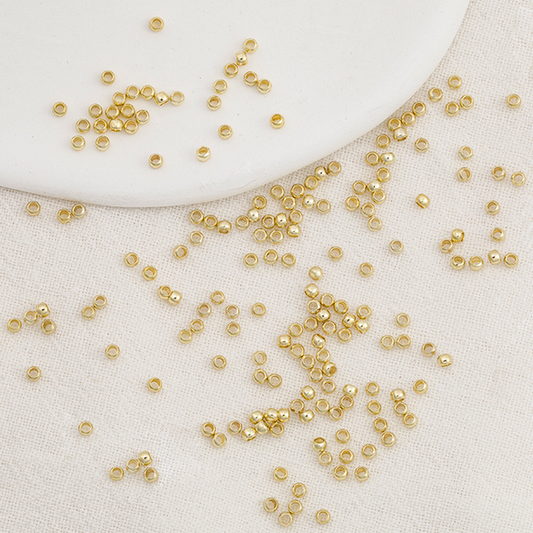 100pcs 1.5mm Brass Position Beads(can be clamped flat) 14K Plated - CMDZ-13