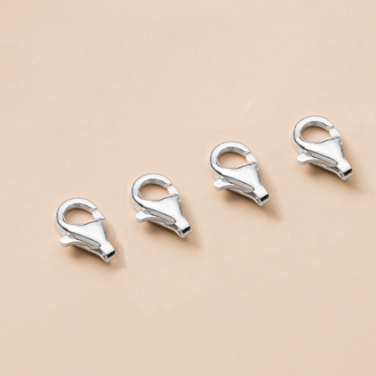 Sterling Silver 7x10mm Lobster Claw Clasp, Silver Plated -CSSL-03