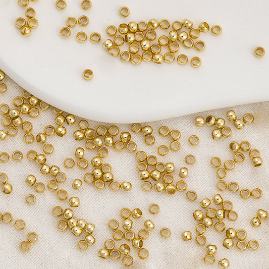 100pcs 2mm Brass Position Beads(can be clamped flat) 18K Plated - CMDZ-10