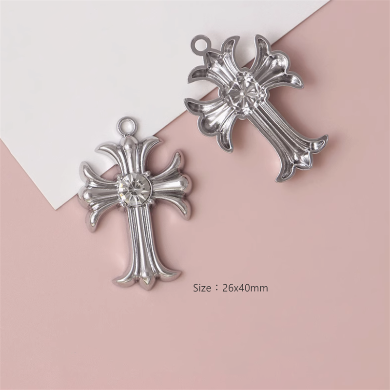 Alloy Platinum Plated Gothic Style Big Cross Pendants
