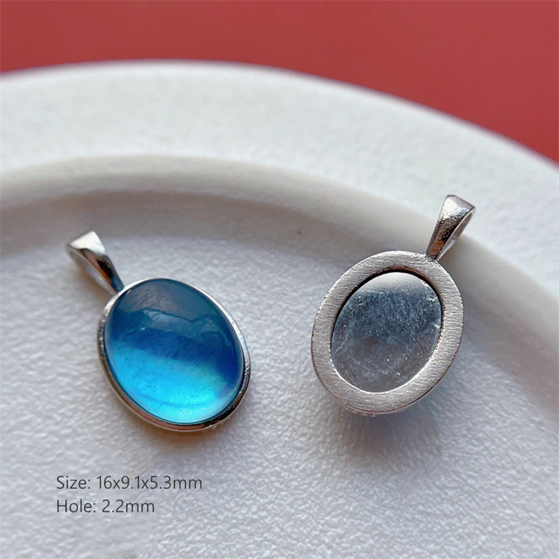 925 Silver Hollowed Base Aquamarine Stone Beads Spacers Or Charms