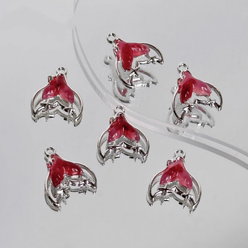 Resin Shine Fantastic Fairy Whale Fish Tail Charms Pendants