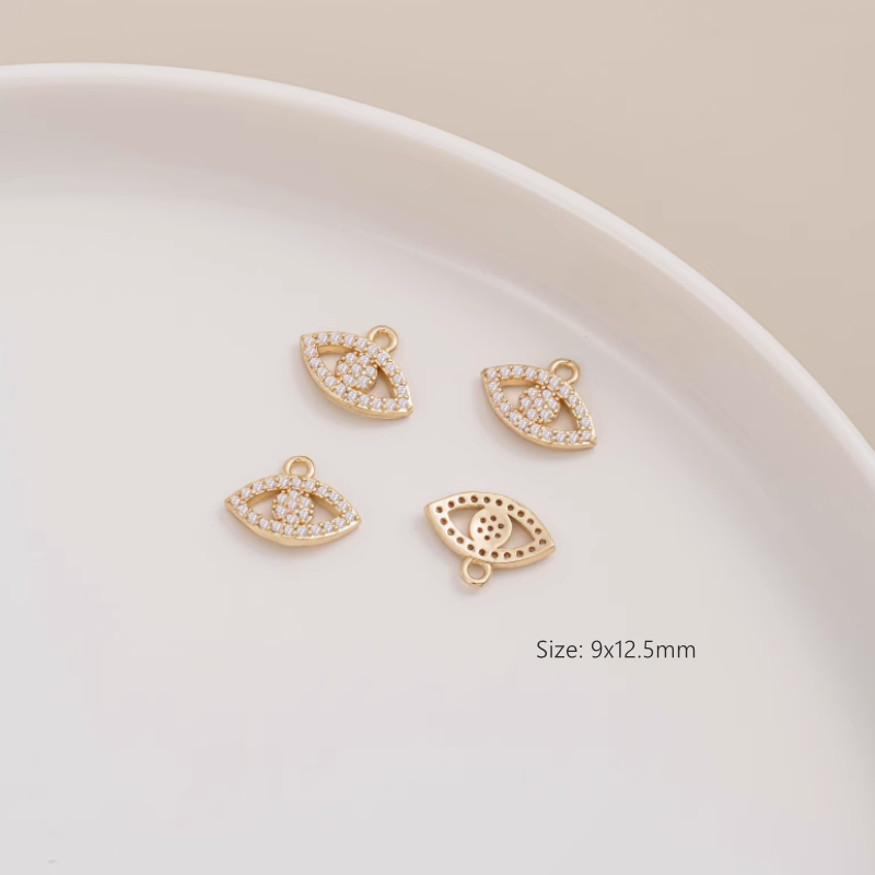 Brass 14K Gilded Zircon Necklace Bracelet Pendants Collection