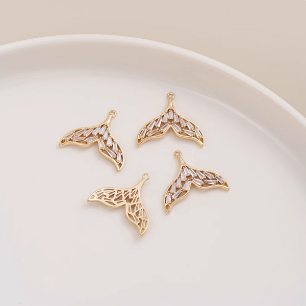 Brass Fish / Mermaid / Whale Tail Shape Pendant - PMYQ-10