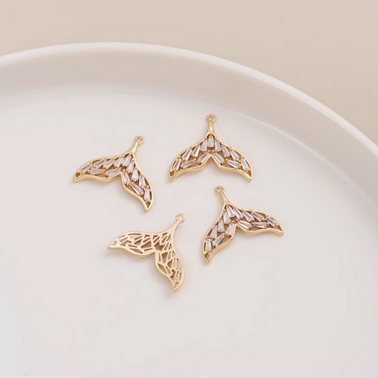 Brass Fish / Mermaid / Whale Tail Shape Pendant - PMYQ-10
