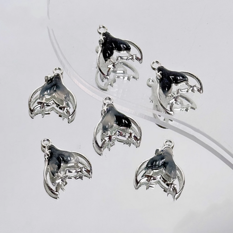 Resin Shine Fantastic Fairy Whale Fish Tail Charms Pendants