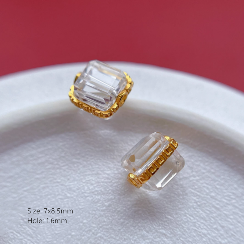 Nature Transparent Crystal Silver Gilded Base Spacers Partitions