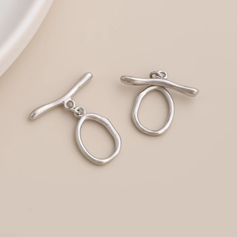 Brass Platinum Plated Toggle Clasp OT Buckle Jewelry Making Findings