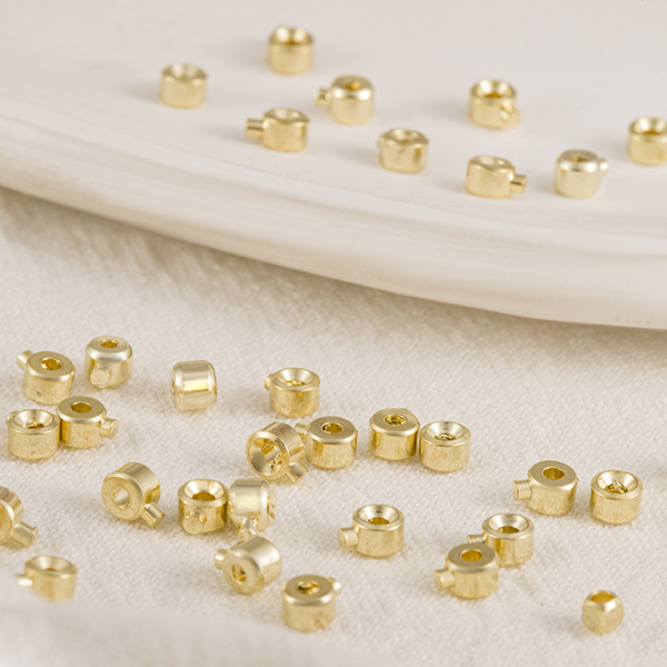 10pcs Brass Pinch Clip-Cylinder Position Beads