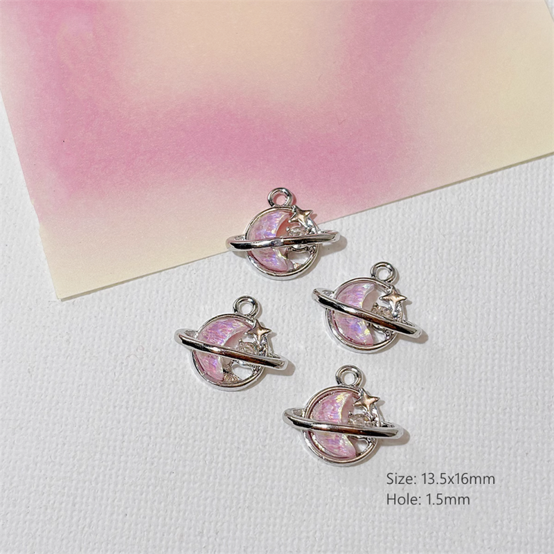 Alloy Pendants With Resin Pink Fairy Fantastic Charms