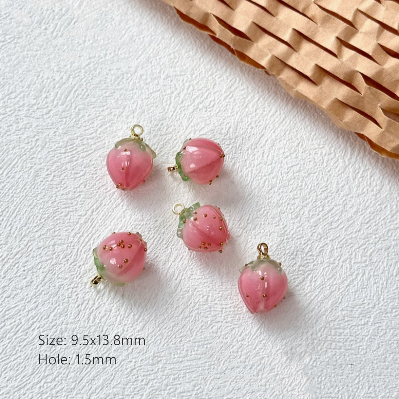 Resin Vivid Fruit Jewelry Charms Pendant Grape Bud Raspberry
