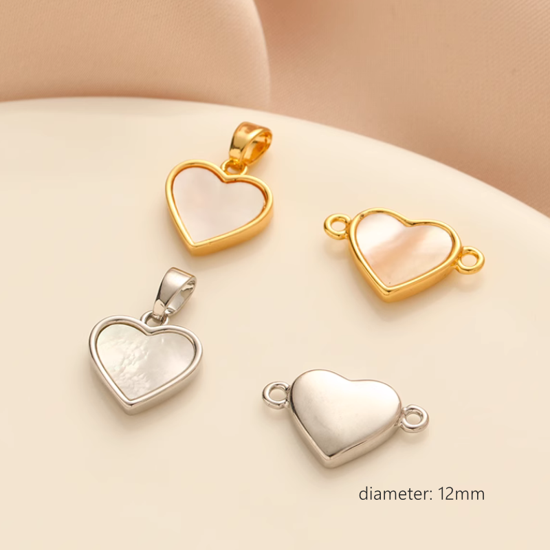 Brass Gold Platinum Plated Shell Piece Inlaid Charms Pendant
