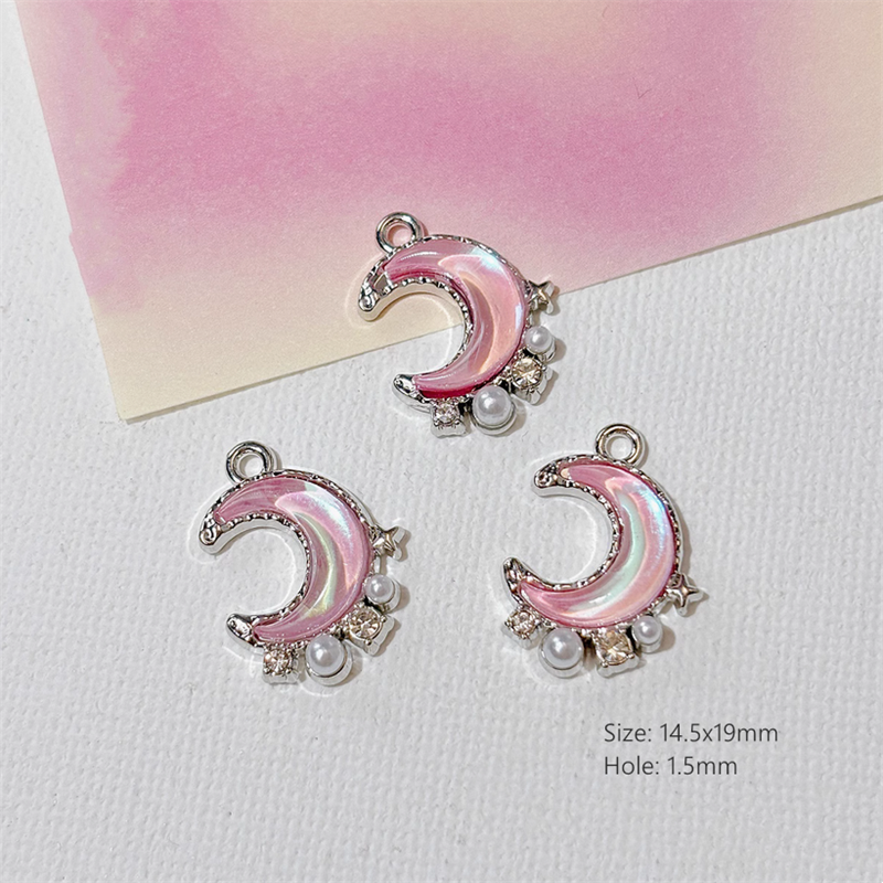 Alloy Pendants With Resin Pink Fairy Fantastic Charms