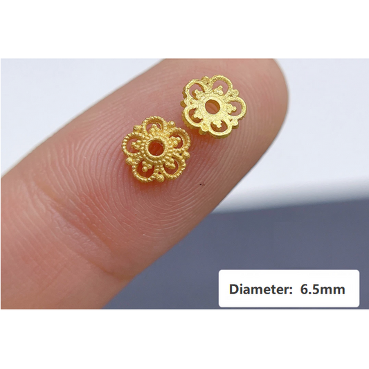 Sterling Silver Petal Torus Spacer Piece 18K Plated- ASGP-11