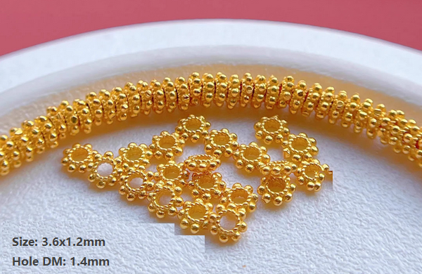 Sterling Silver Spacer Partition Piece, Gold Plated
