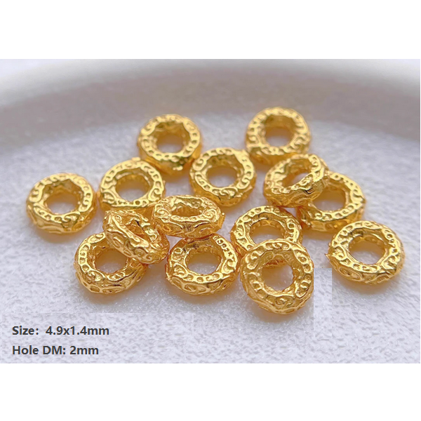 5pcs Sterling Silver Spacer Partition Piece 18K Plated- ASHG-17