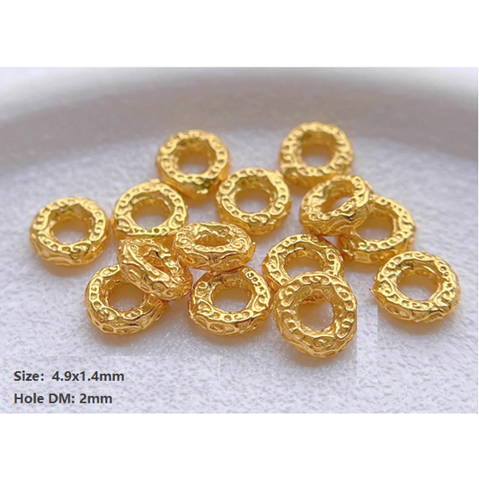 5pcs Sterling Silver Spacer Partition Piece 18K Plated- ASHG-17