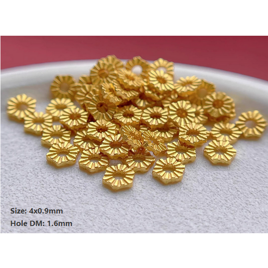 5pcs Sterling Silver Spacer Partition Piece 18K Plated- ASHG-18