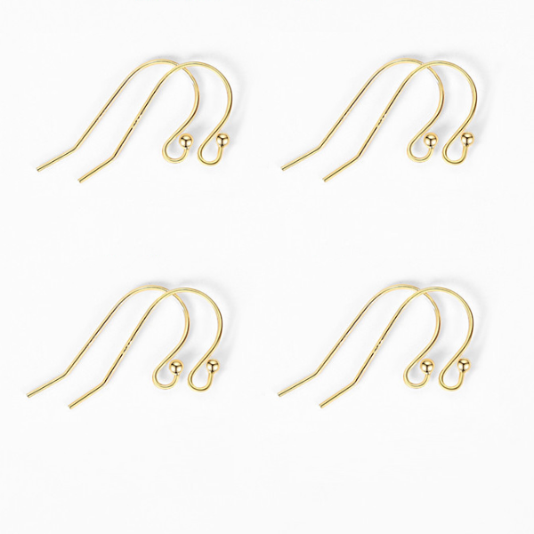 1 Pair 925 Sterling Silver Earring Hooks, Ball Style