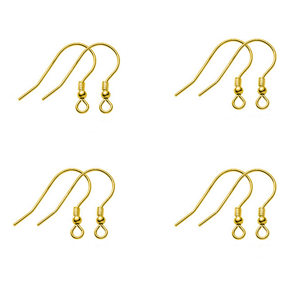 1 Pair 925 Sterling Silver Earring Hooks, Spiral +Ball Style