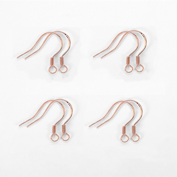 1 Pair 925 Sterling Silver Earring Hooks, Spiral+925 Seal