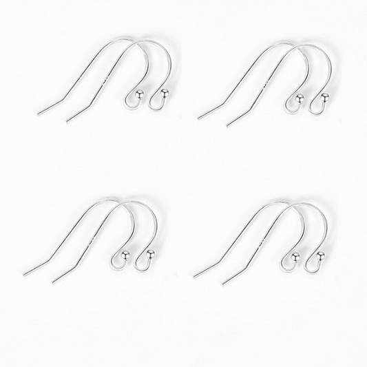0.65mm 1 Pair Sterling Silver Earring Hooks- ERWZ-02