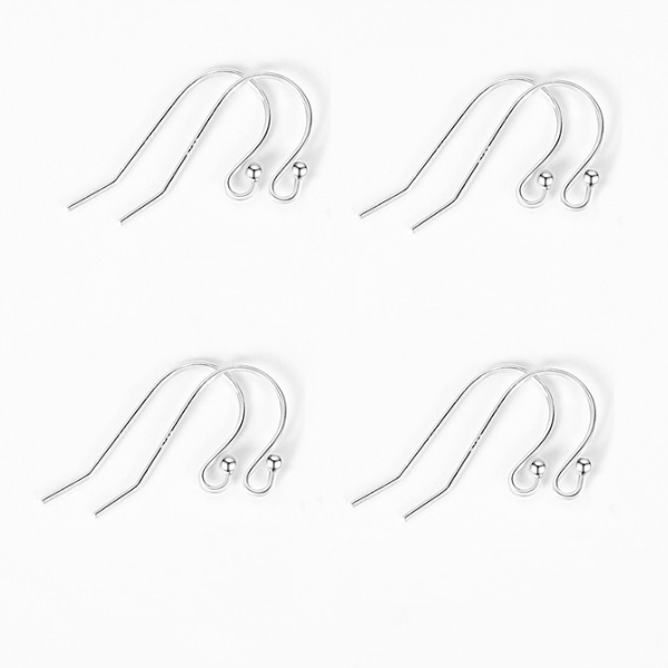 5 Pairs Brass Earring Hook, Ball Style