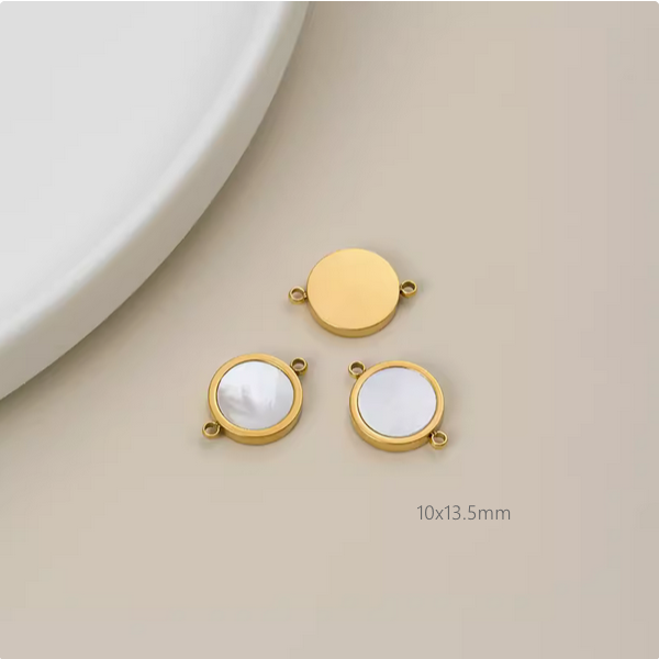 New Fashion Titanium Steel+Shell Pendant Charms