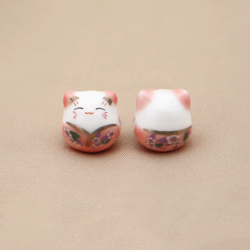 Ceramics Glazed Beads Cats Wealth Attract Symbol Charms Pendant