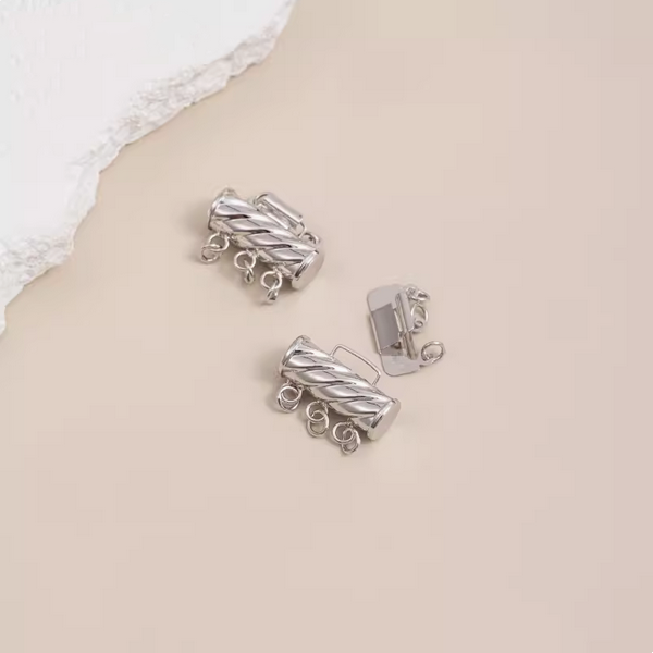 Brass 2/3 Rows Electroplated Insert Clip Clasp