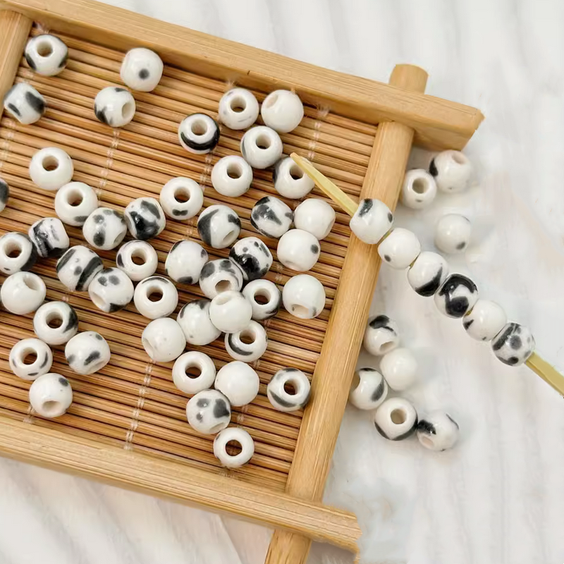 5pcs Ceramics Glazed Clay Beading Beads