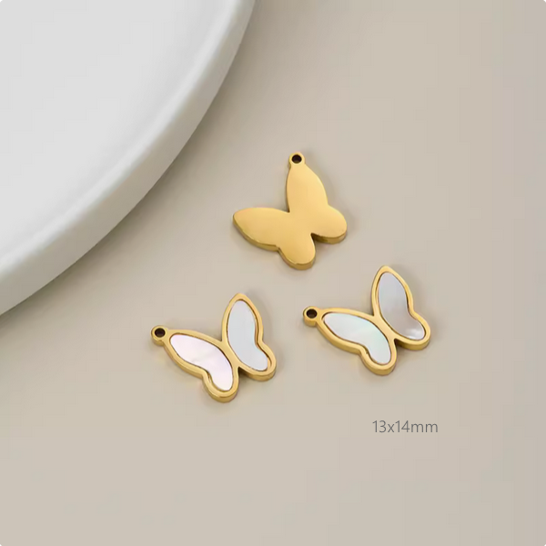 New Fashion Titanium Steel+Shell Pendant Charms
