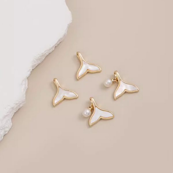 Brass Shell Whale Fish Tail Pendant Charms Color Preservation-PMYW