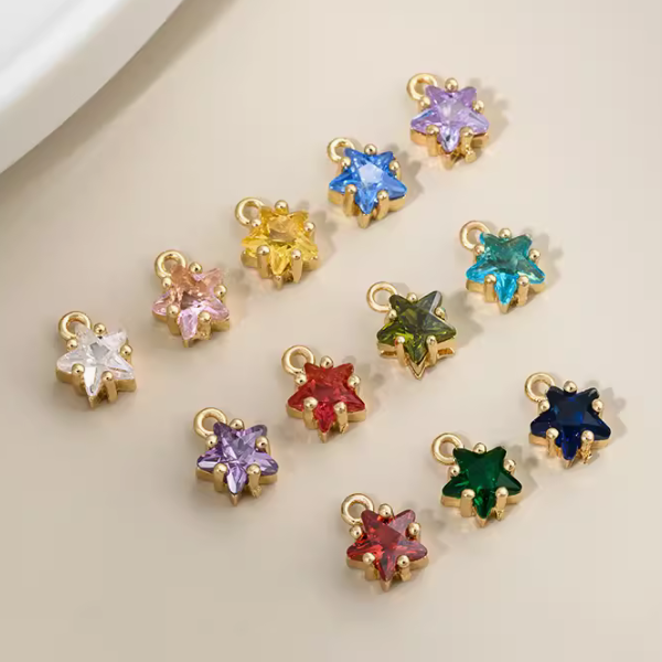 Zircon Small Cute Colorful Stars Pendants