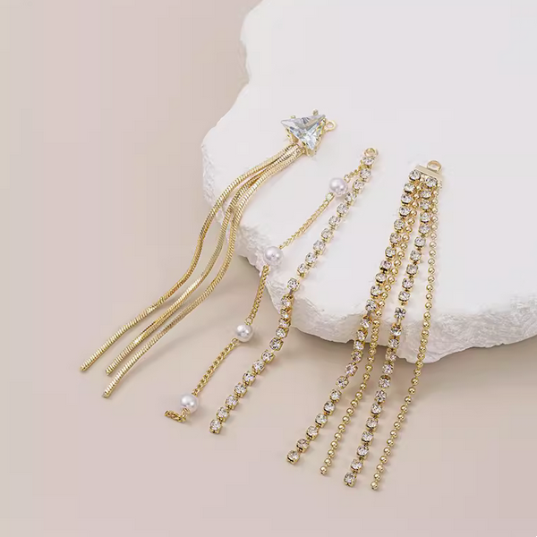 Brass 14K Plated+Zircon Tassel