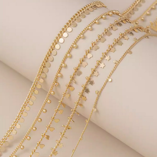 Brass Chain Small Piece Pendant Necklace Charm Diy