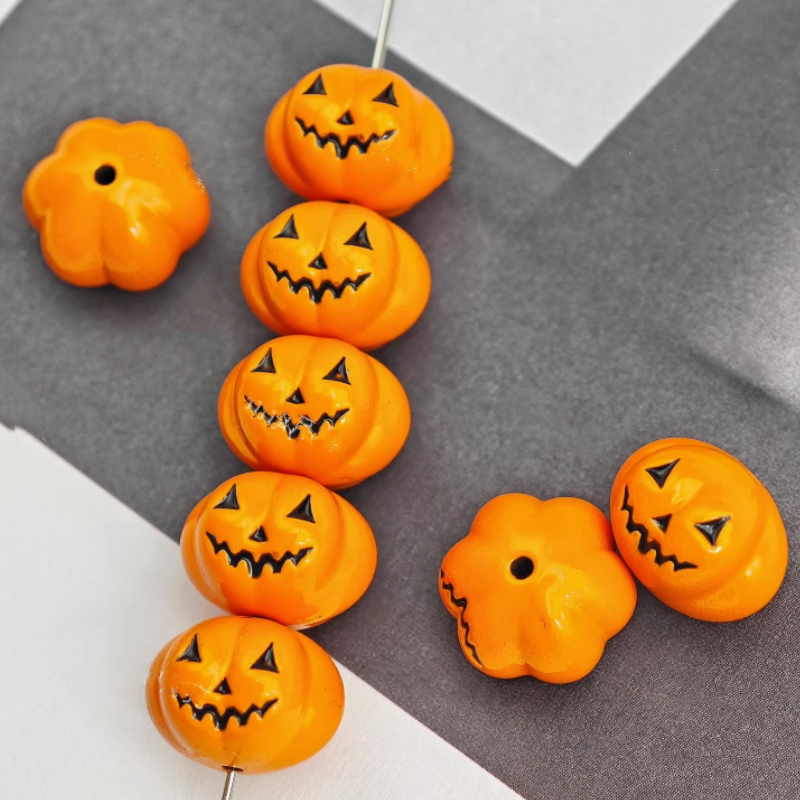Halloween Pumpkin Beads Necklace Bracelet Handmaking Jewelry DIY