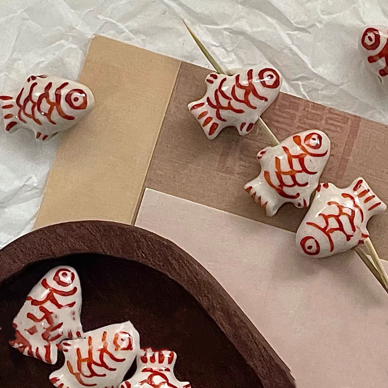 Ceramics Glazed Fish Ornament Spacers
