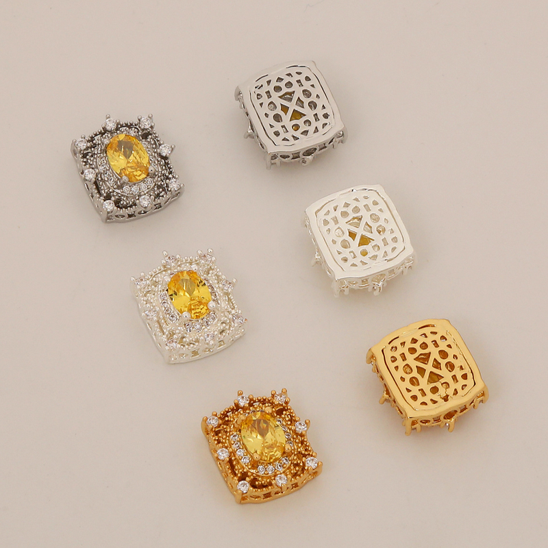 Brass Zirconic Double Holes Per Row Spacer