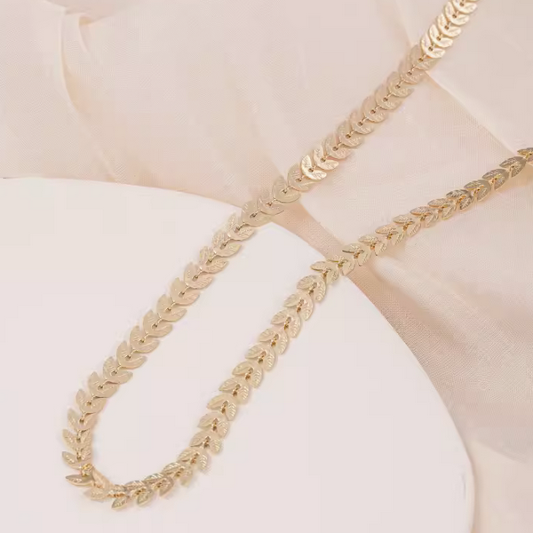 Brass Leaf Chain Necklace Charm Diy