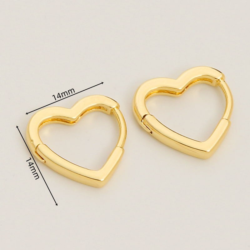 1 Pair Brass Plain 14K Gilded Geometry Earring Hoops