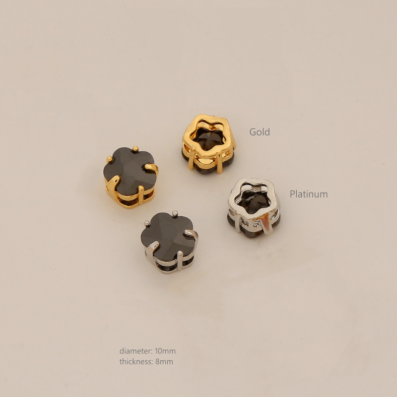 Brass Zircon Plum Blossom Spacer