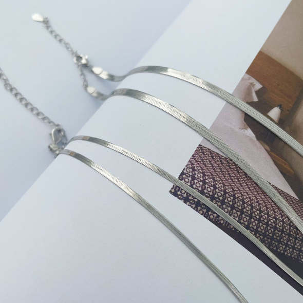 925 Sterling Silver unisex snake necklace
