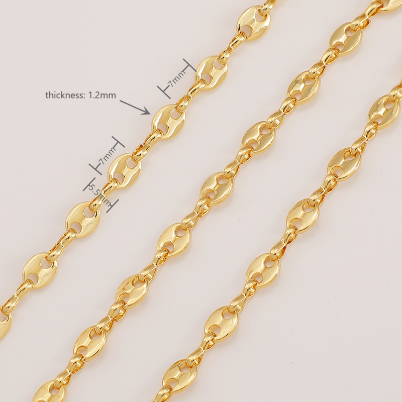 Brass coffee beans shape chains