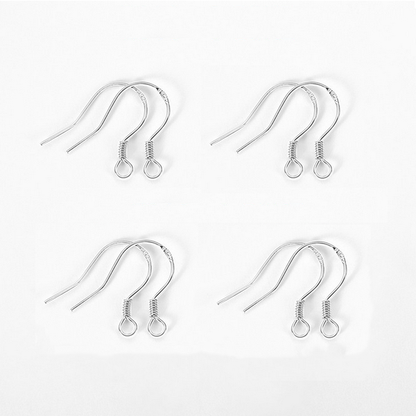 1 Pair 925 Sterling Silver Earring Hooks, Spiral+925 Seal