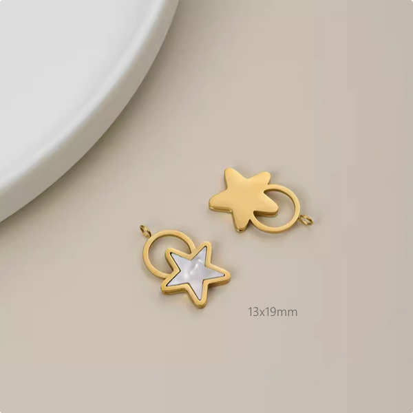 New Fashion Titanium Steel+Shell Pendant Charms