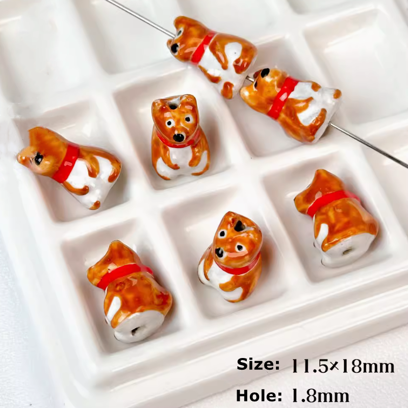 Ceramics Glazed Clay Animal Spacers Charms Pendant