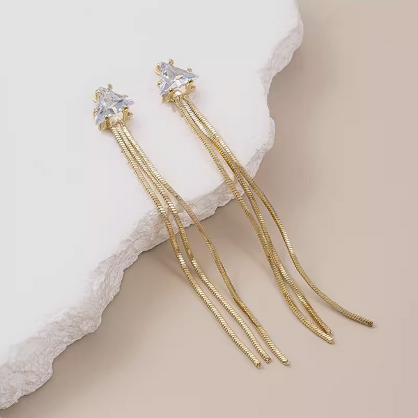 Brass 14K Plated+Zircon Tassel