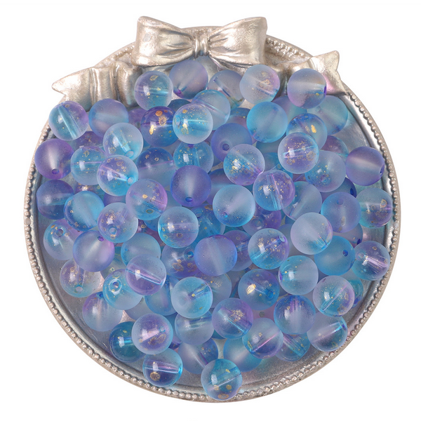 20pcs Glass Foil Matt Beading Ball Beads